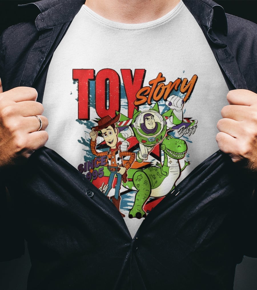 Toy Story Woody Buzz Rex Since 1995 Animated Adventure T-Shirt