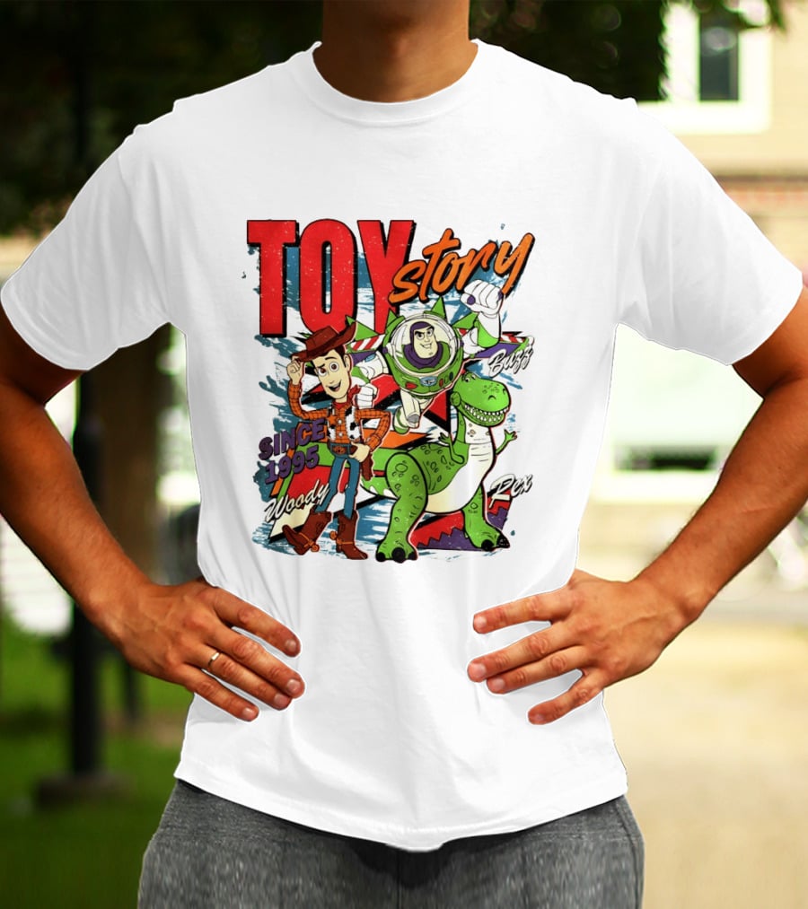 Toy Story Woody Buzz Rex Since 1995 Animated Adventure T-Shirt