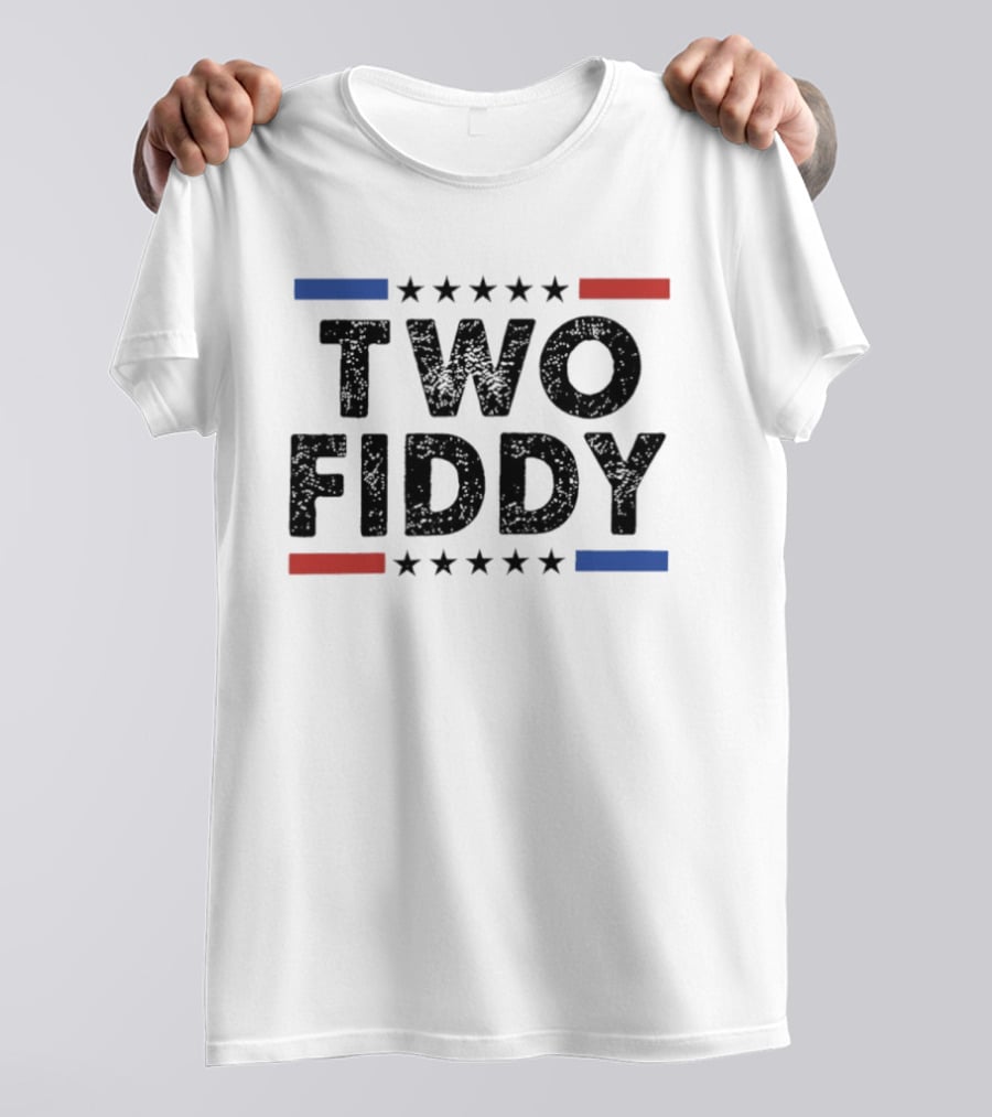 Two Fiddy Stars Red Blue United States T-Shirt