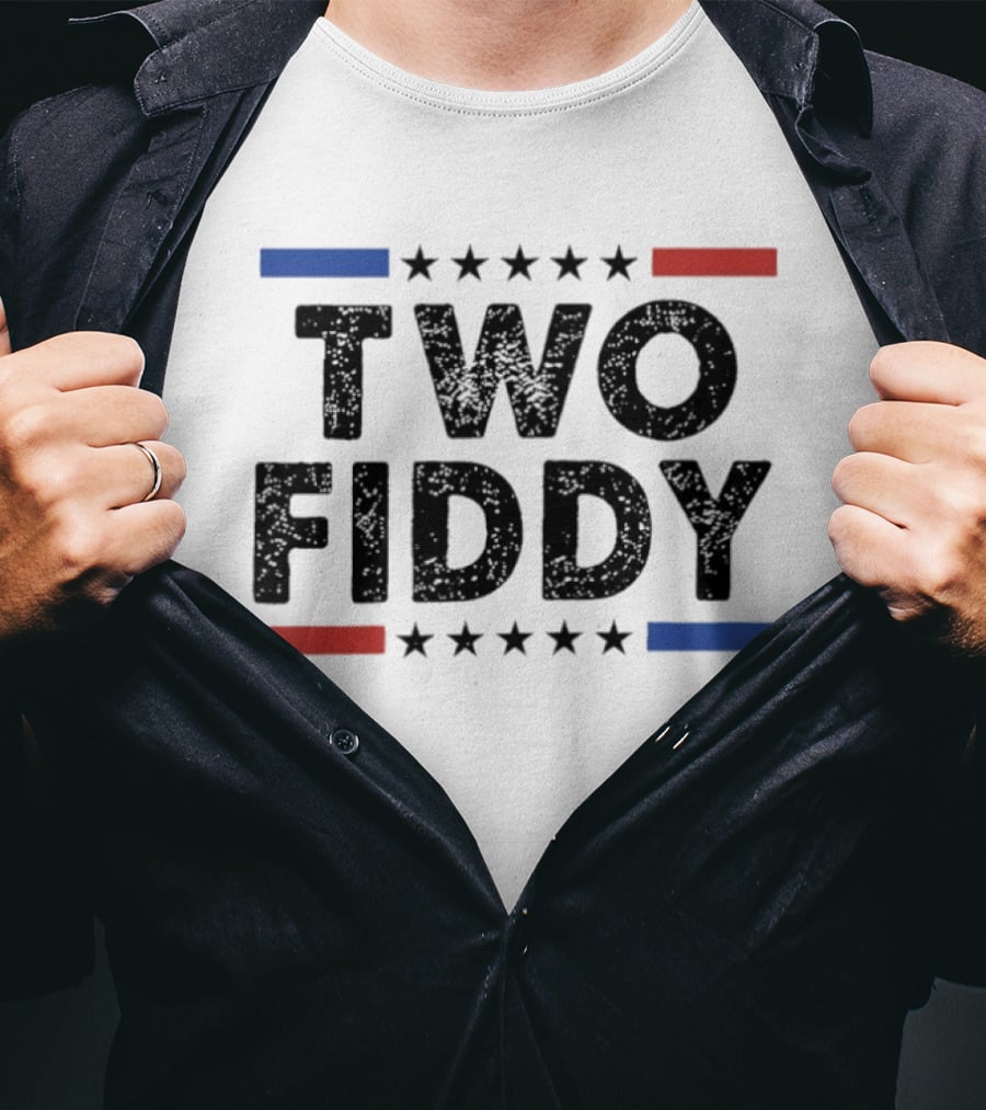 Two Fiddy Stars Red Blue United States T-Shirt