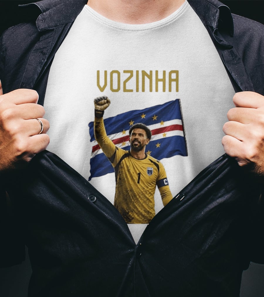 Vozinha Cape Verde National Football Team No 1 Celebration With Flag T-Shirt