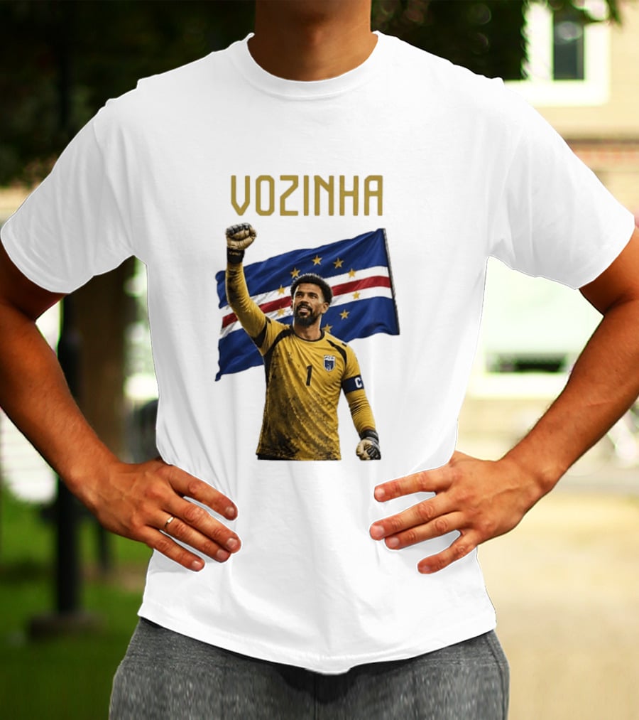 Vozinha Cape Verde National Football Team No 1 Celebration With Flag T-Shirt