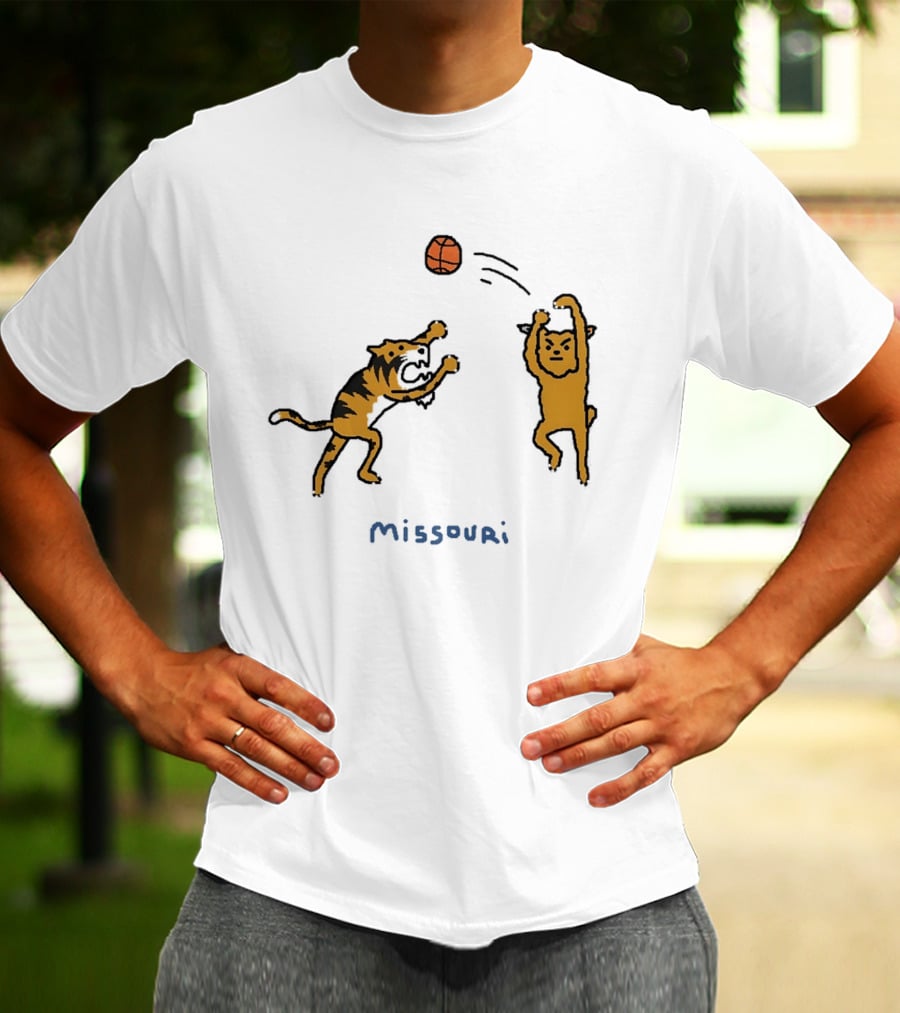 Kentucky Wildcats Vs Missouri Tigers Basketball 2026 SEC Matchup Cartoon T-Shirt