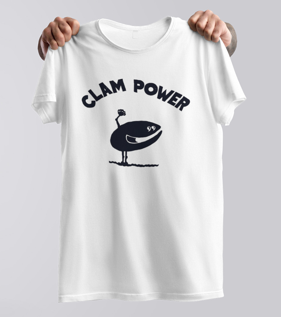 Clam Power Funny Cartoon Clam Arm Flexing T-Shirt