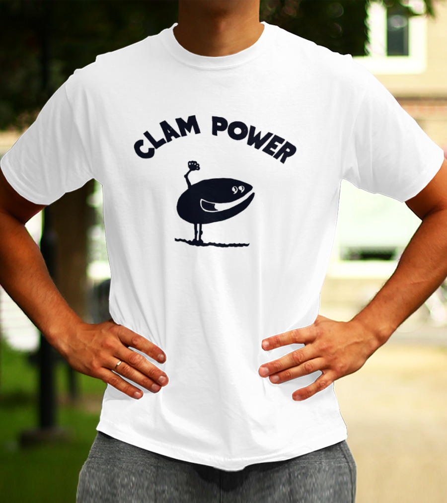 Clam Power Funny Cartoon Clam Arm Flexing T-Shirt