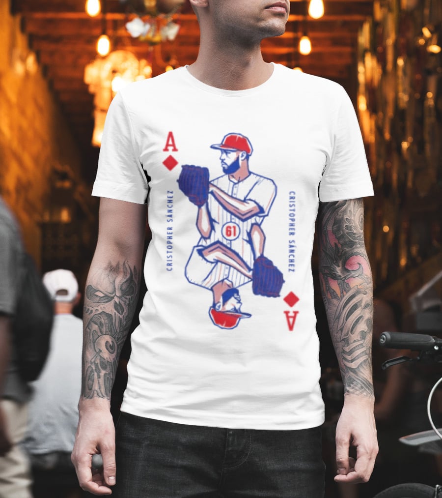 Cristopher Sánchez Philadelphia Phillies Ace Of Diamonds Playing Card T-Shirt