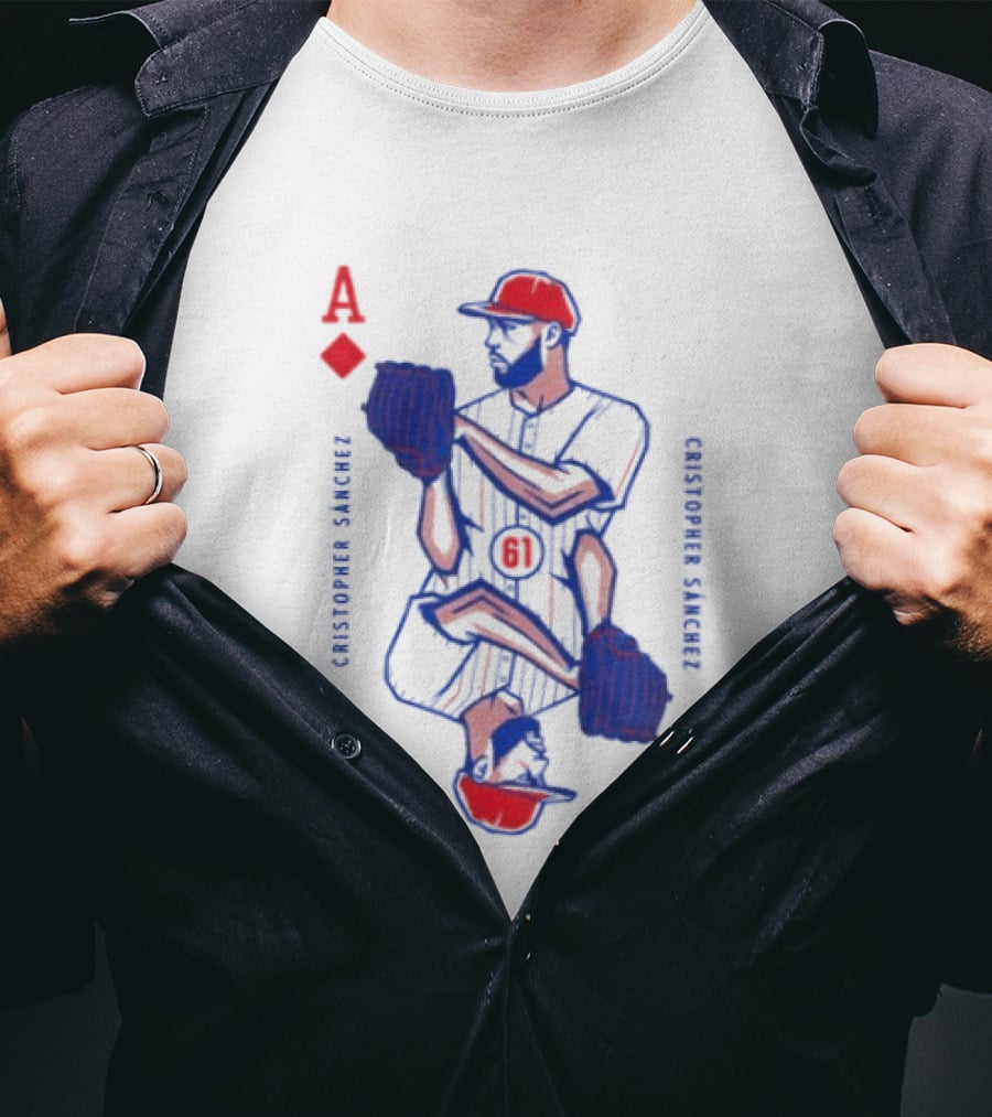 Cristopher Sánchez Philadelphia Phillies Ace Of Diamonds Playing Card T-Shirt