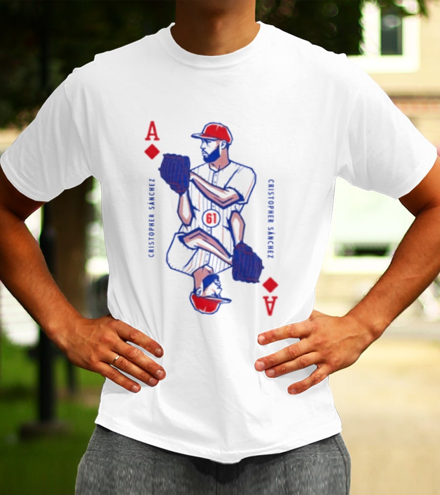 Cristopher Sánchez Philadelphia Phillies Ace Of Diamonds Playing Card T-Shirt