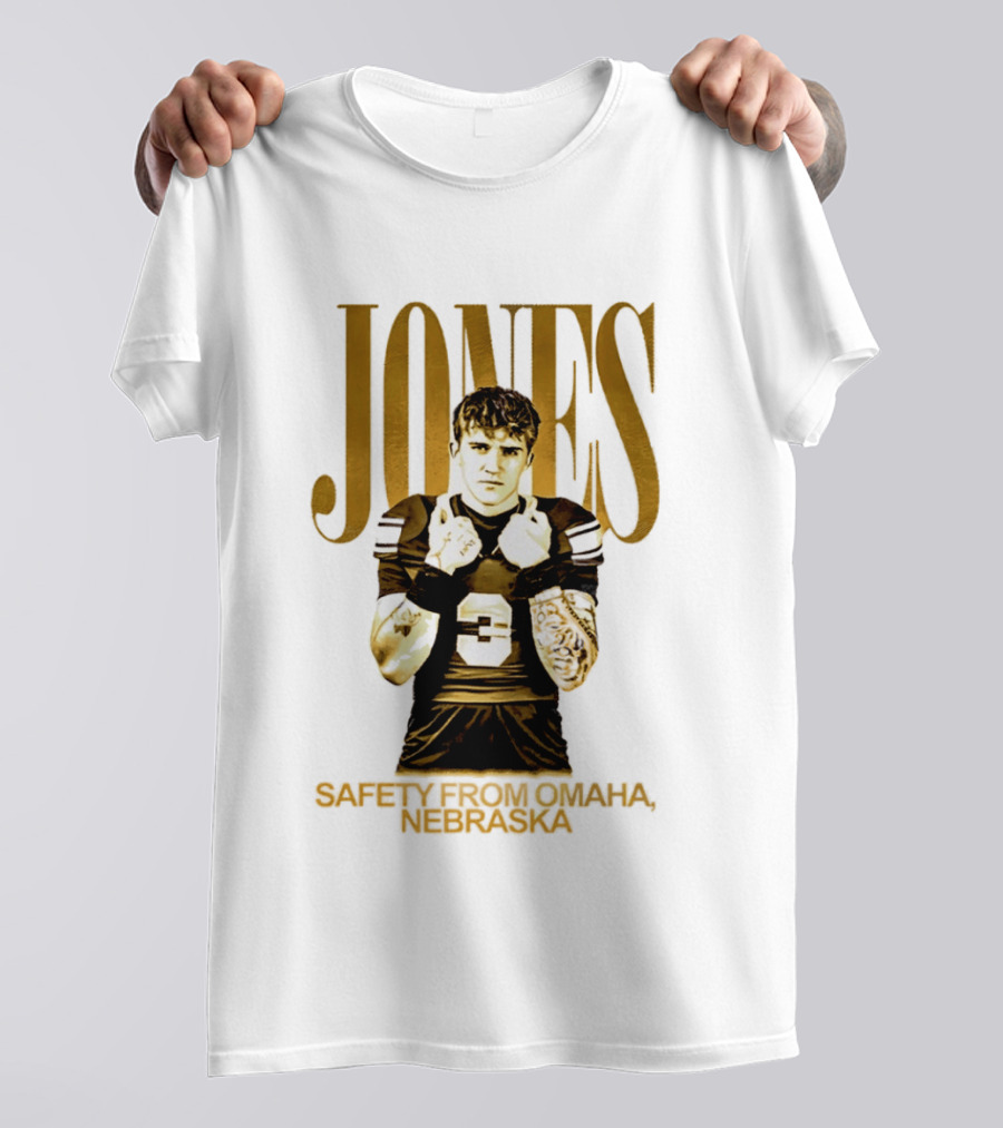 Mason Jones Nebraska Cornhuskers Safety From Omaha Football Player T-Shirt