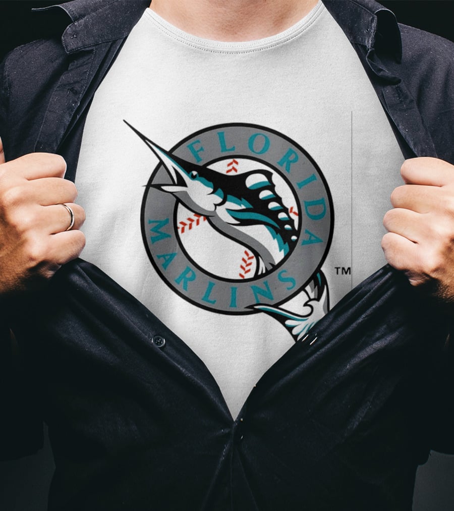Florida Marlins MLB Baseball Team Logo Authentic Merchandise T-Shirt