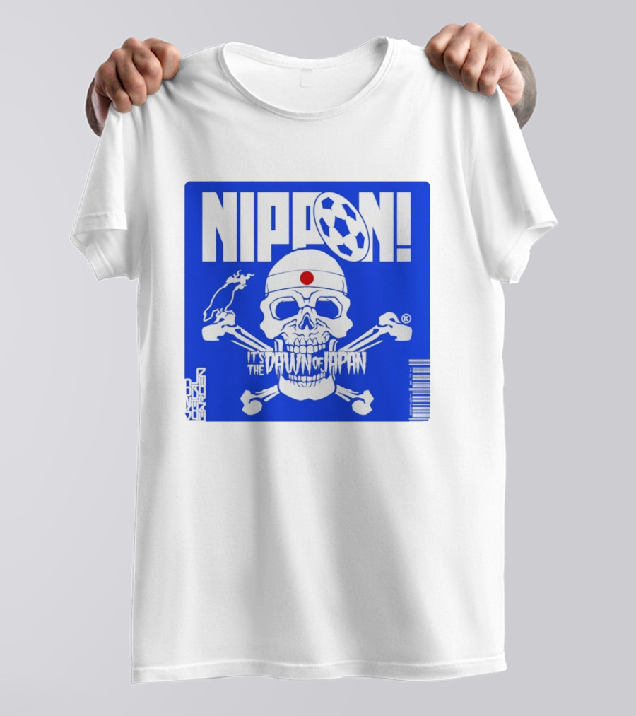 Nippon It's The Dawn Of Japan Skull Crossbones Soccer Ball T-Shirt