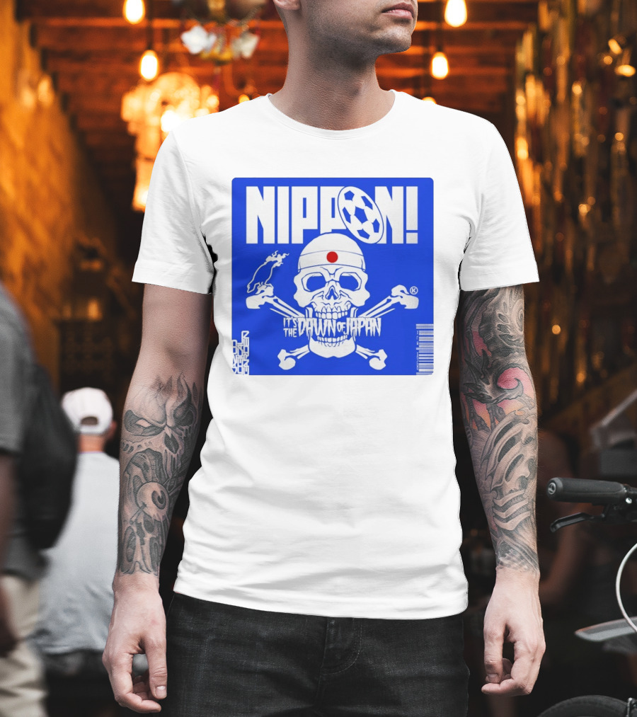 Nippon It's The Dawn Of Japan Skull Crossbones Soccer Ball T-Shirt