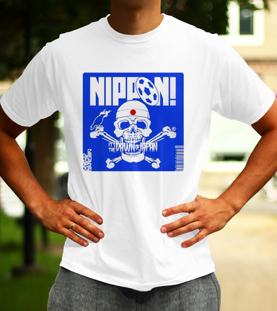 Nippon It's The Dawn Of Japan Skull Crossbones Soccer Ball T-Shirt