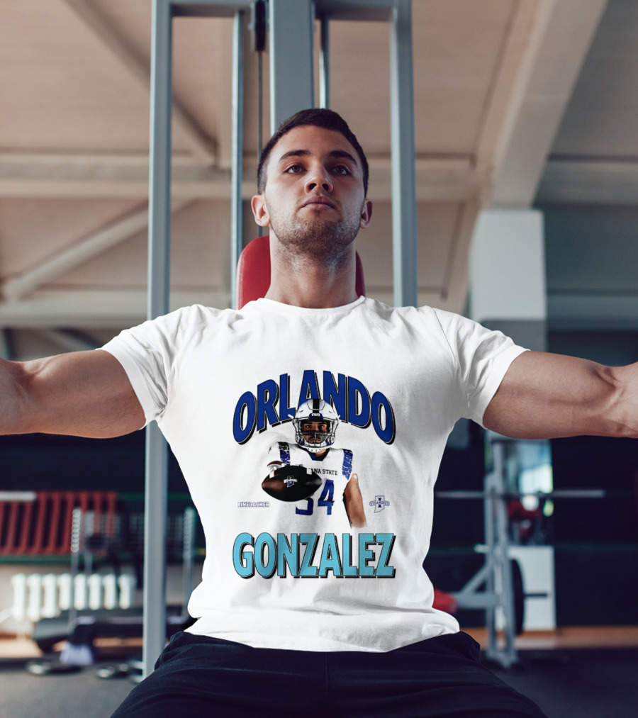 Orlando Gonzalez Indiana State Sycamores Linebacker Football Player 34 T-Shirt
