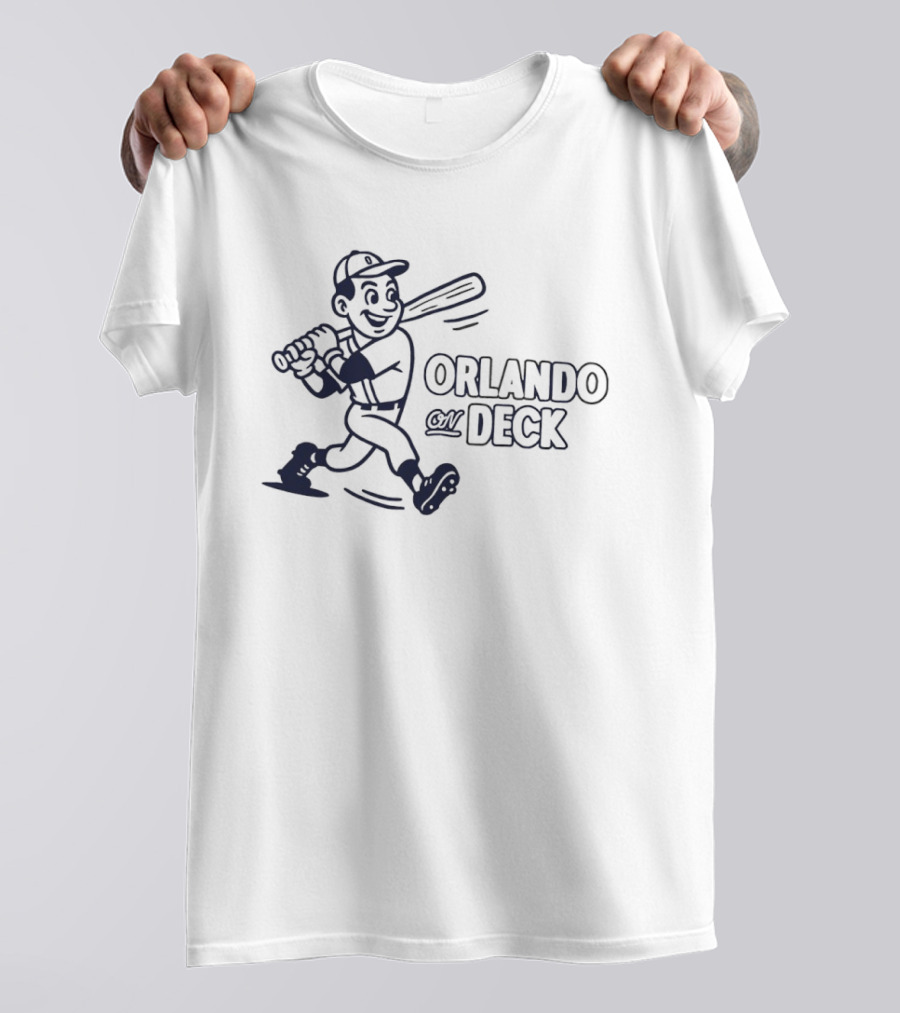 Orlando On Deck Retro Baseball Batter Vintage Sports Cartoon Player T-Shirt
