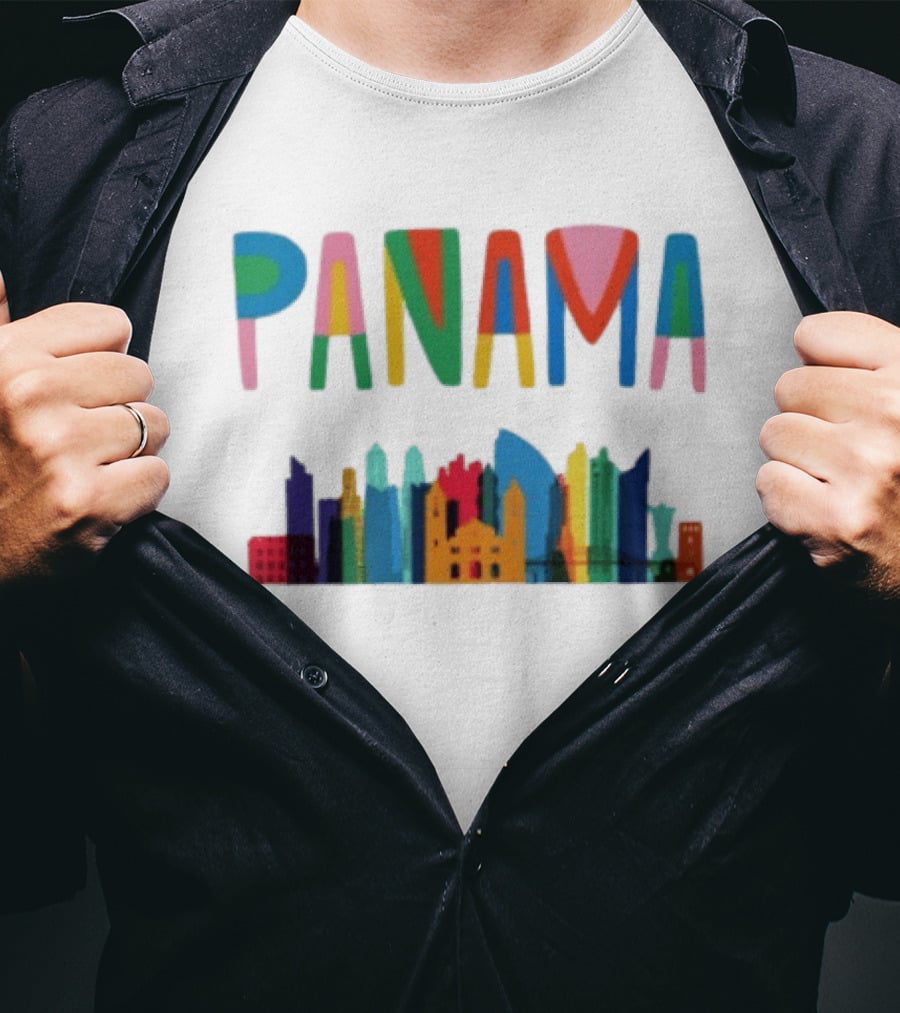 Panama Colorful Cityscape Skyline T-Shirt