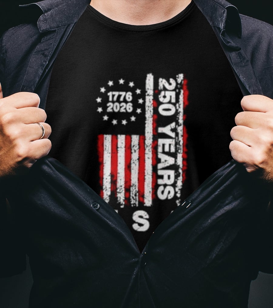 250 Years USA 1776 2026 Flag Stars Stripes Celebration T-Shirt