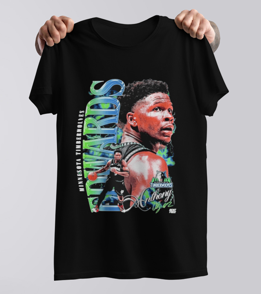 Anthony Edwards Minnesota Timberwolves Basketball Star Collage T-Shirt
