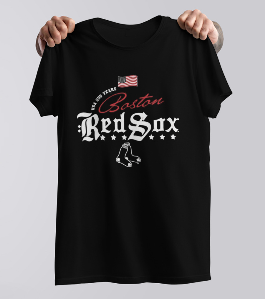 Boston Red Sox MLB USA 250 Years Happy 4th Of July Celebration T-Shirt