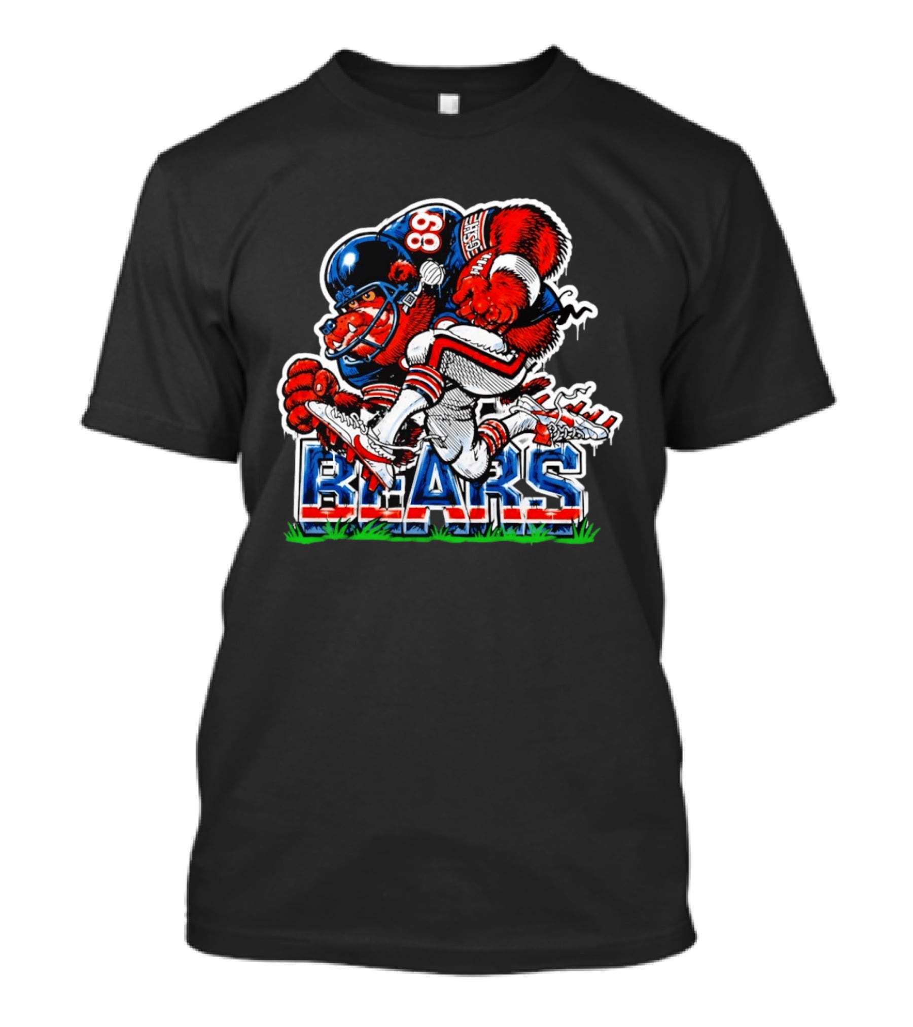 Chicago Bears Football 89 Cartoon Mascot Charge T-Shirt