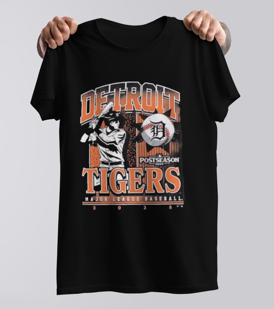 Detroit Tigers 2025 MLB Postseason Baseball Swing T-Shirt