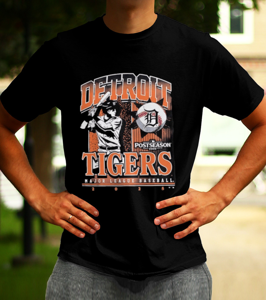 Detroit Tigers 2025 MLB Postseason Baseball Swing T-Shirt