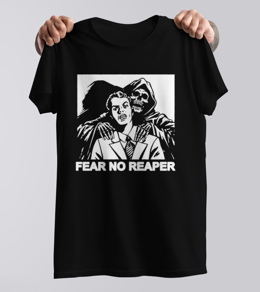 Fear No Reaper Grim Death Skull Horror T-Shirt