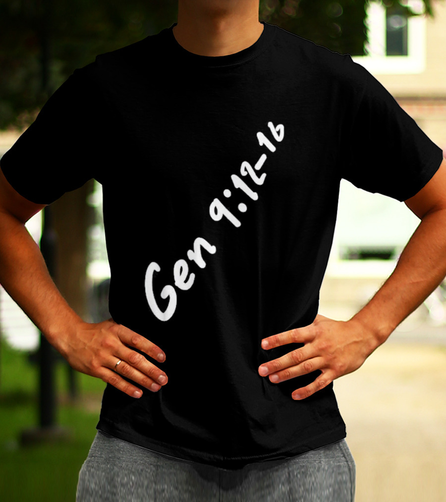 Gen 9:12 16 Text Diagonal Scripture Reference T-Shirt