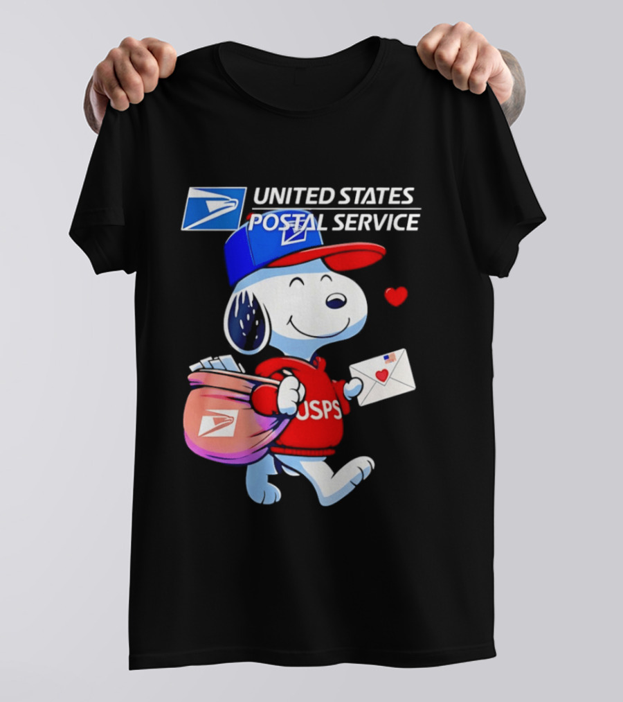 Snoopy USPS Mail Carrier United States Postal Service Official Collaboration T-Shirt