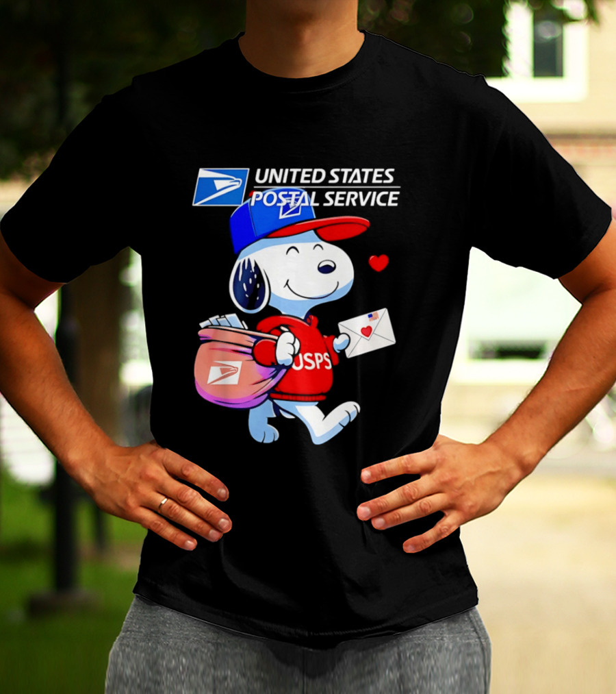 Snoopy USPS Mail Carrier United States Postal Service Official Collaboration T-Shirt
