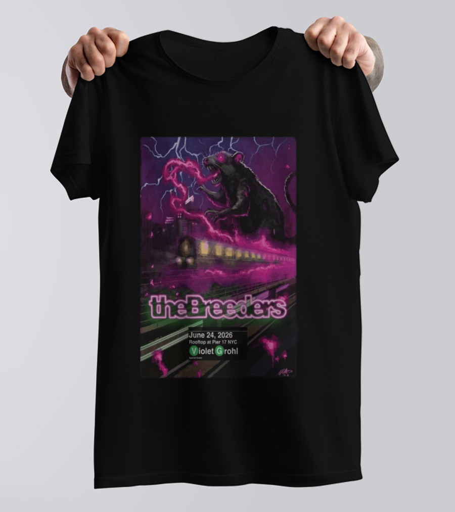 The Breeders June 24 2026 Rooftop At Pier 17 NYC Violet Grohl Guest T-Shirt