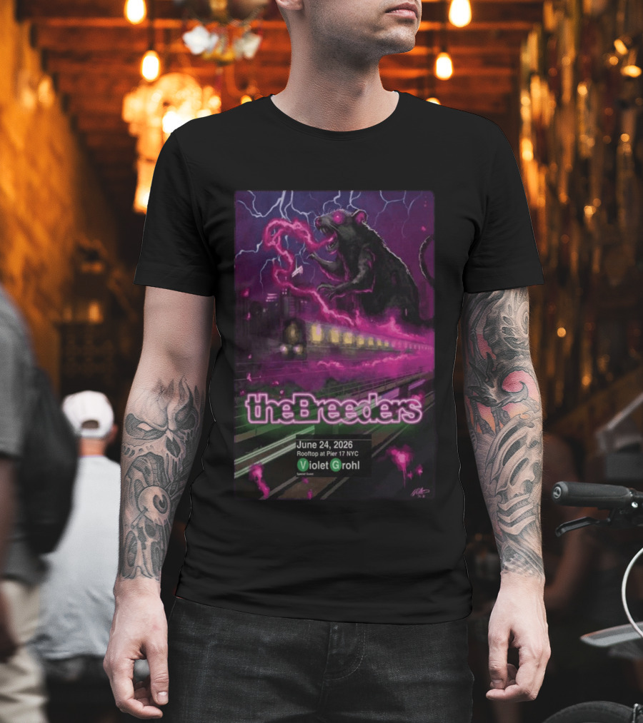 The Breeders June 24 2026 Rooftop At Pier 17 NYC Violet Grohl Guest T-Shirt