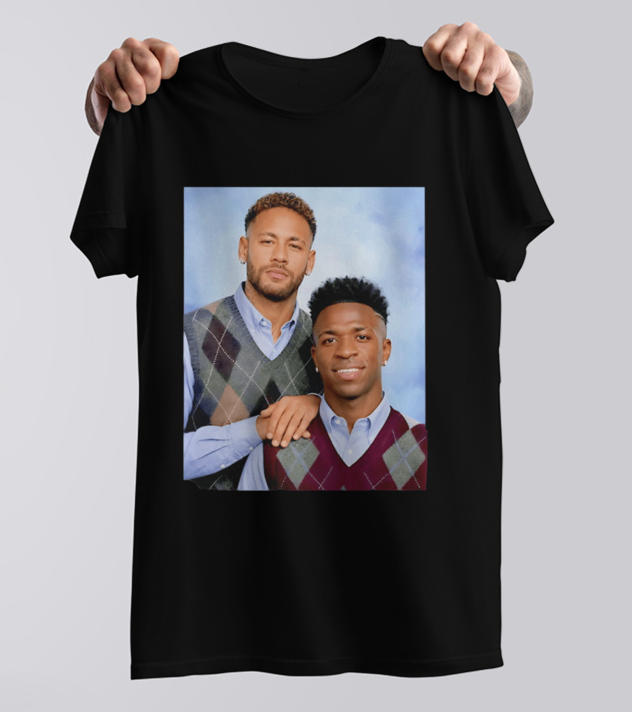 Neymar Jr Vinicius Jr Step Brothers Argyle Sweater Look T-Shirt