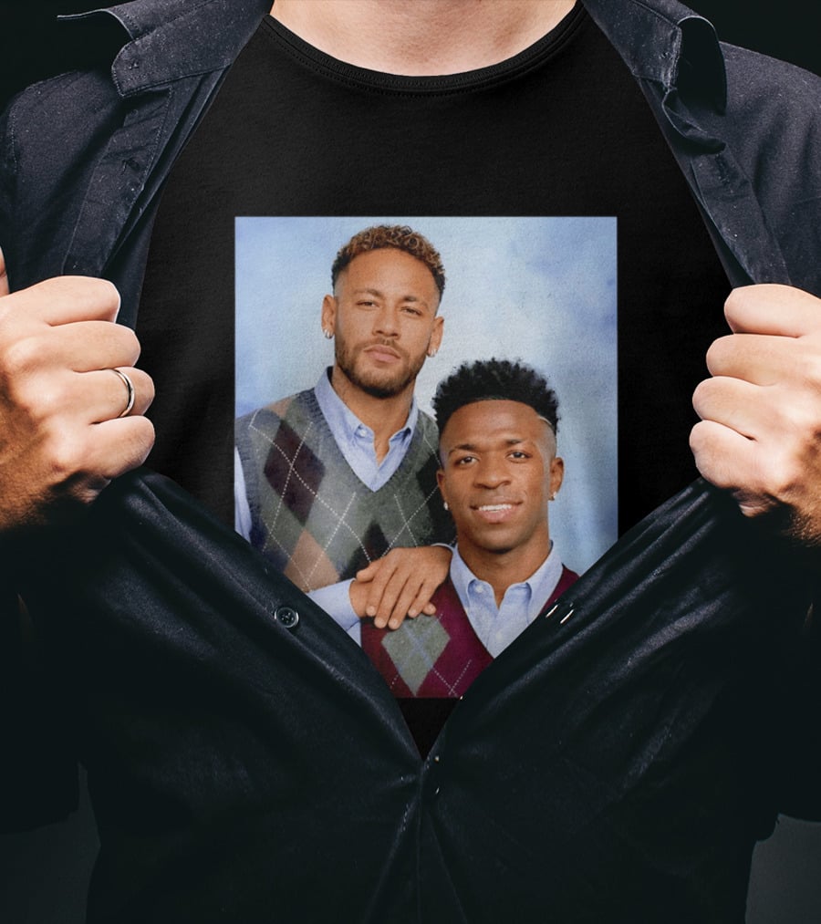 Neymar Jr Vinicius Jr Step Brothers Argyle Sweater Look T-Shirt