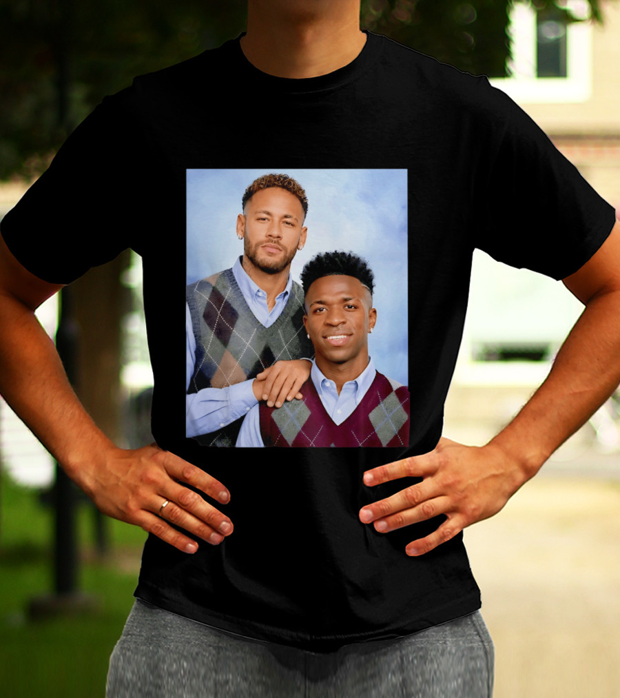 Neymar Jr Vinicius Jr Step Brothers Argyle Sweater Look T-Shirt
