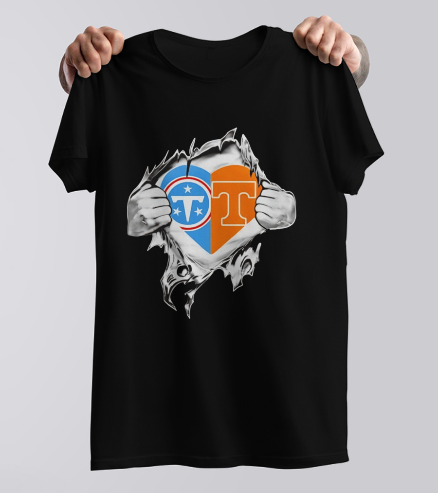 Tennessee Titans Tennessee Volunteers Heart T-Shirt