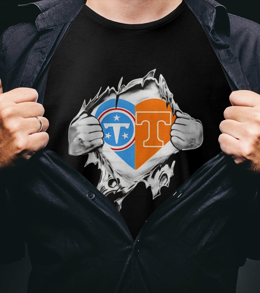 Tennessee Titans Tennessee Volunteers Heart T-Shirt