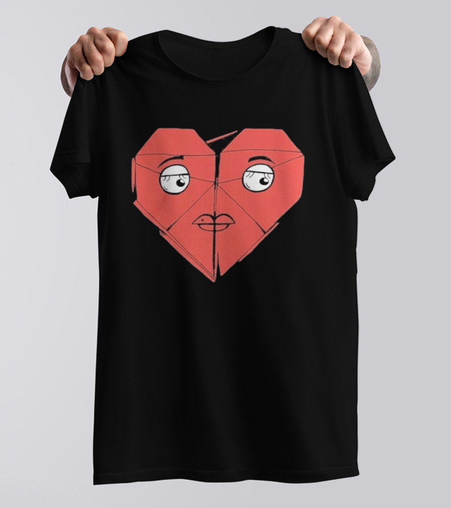 James Marriott Romanticise This Origami Heart Face T-Shirt