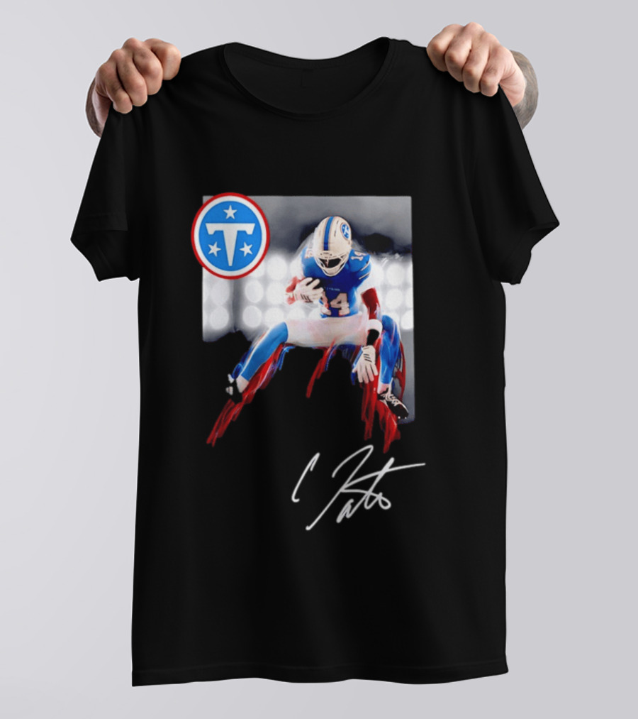 Tennessee Titans Carnell Tate Rookie Legacy 14 Blue Red T-Shirt