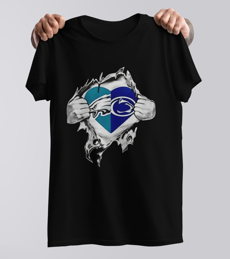 Philadelphia Eagles Penn State Nittany Lions Heart T-Shirt