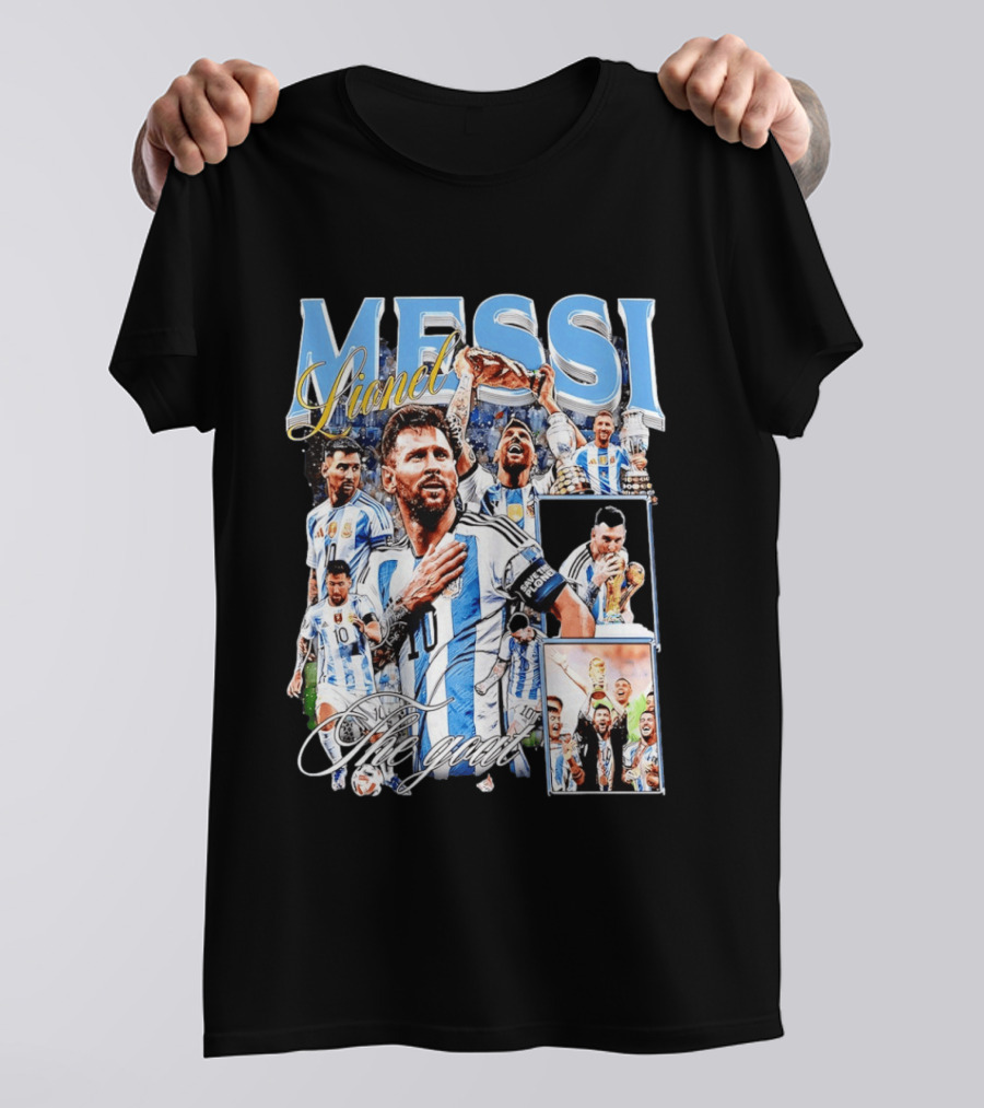 Lionel Messi The Goat Argentina National Football Team Celebration T-Shirt