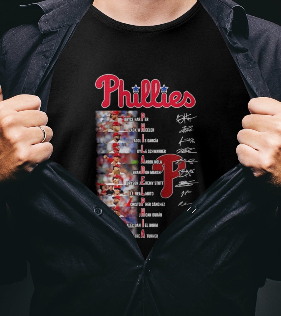 Phillies Baseball Stars Philadelphia Players Lineup T-Shirt