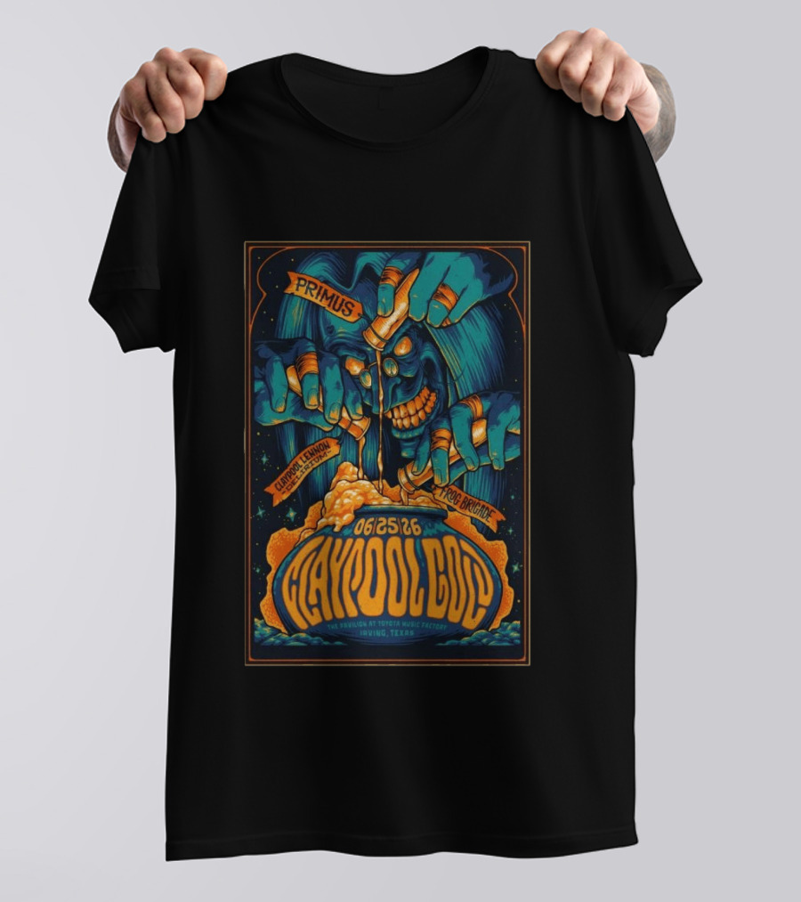 Primus Claypool Lennon Delirium Frog Brigade June 25 2026 Pavilion Toyota Music Factory Irving TX T-Shirt