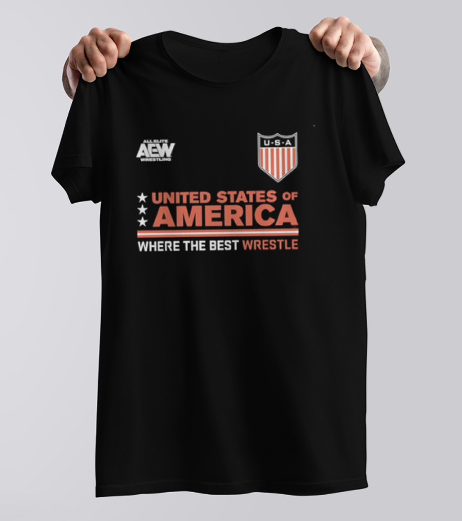 AEW United States Of America Where The Best Wrestle FCBA T-Shirt