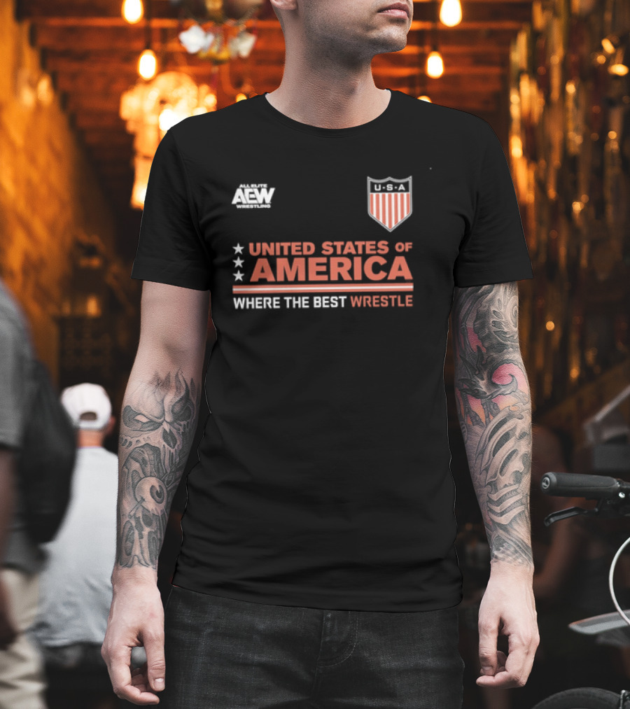 AEW United States Of America Where The Best Wrestle FCBA T-Shirt