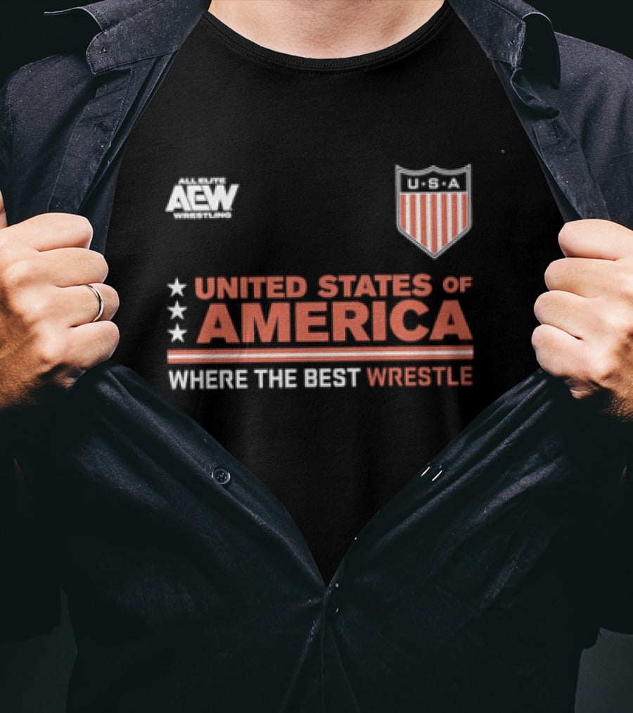 AEW United States Of America Where The Best Wrestle FCBA T-Shirt