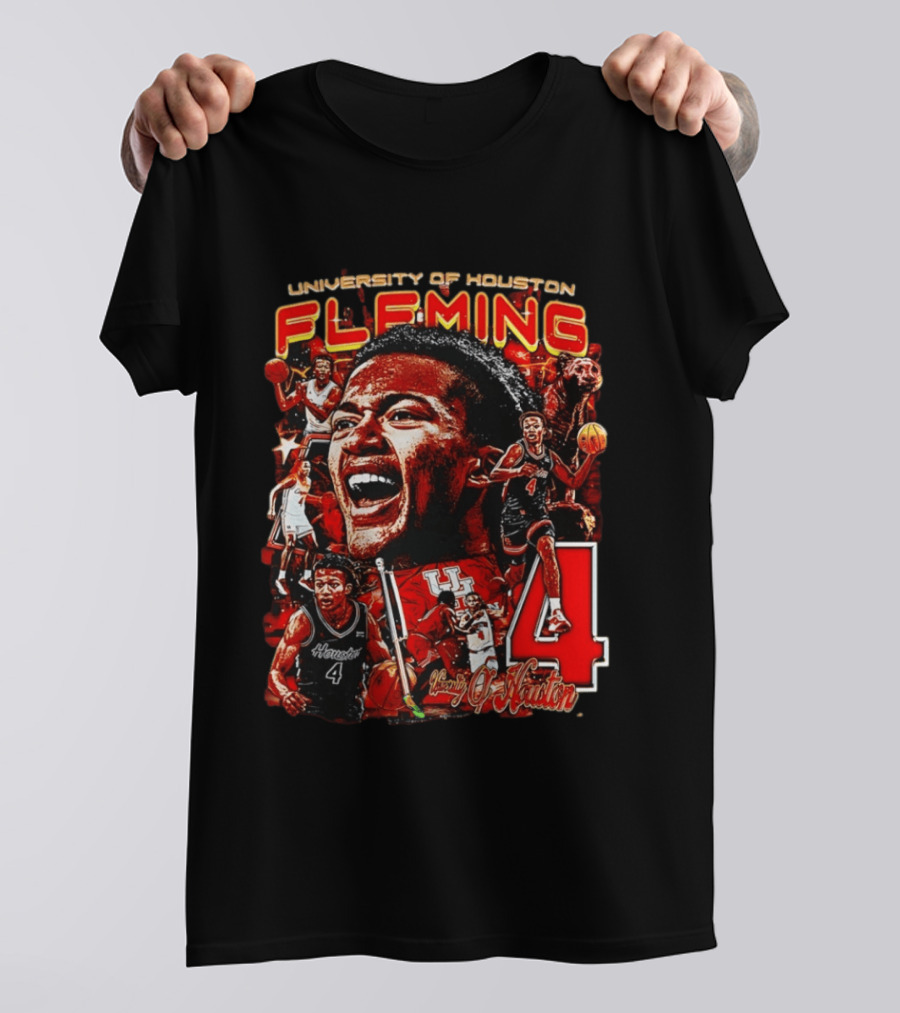 University Of Houston Fleming Number 4 Basketball Player T-Shirt