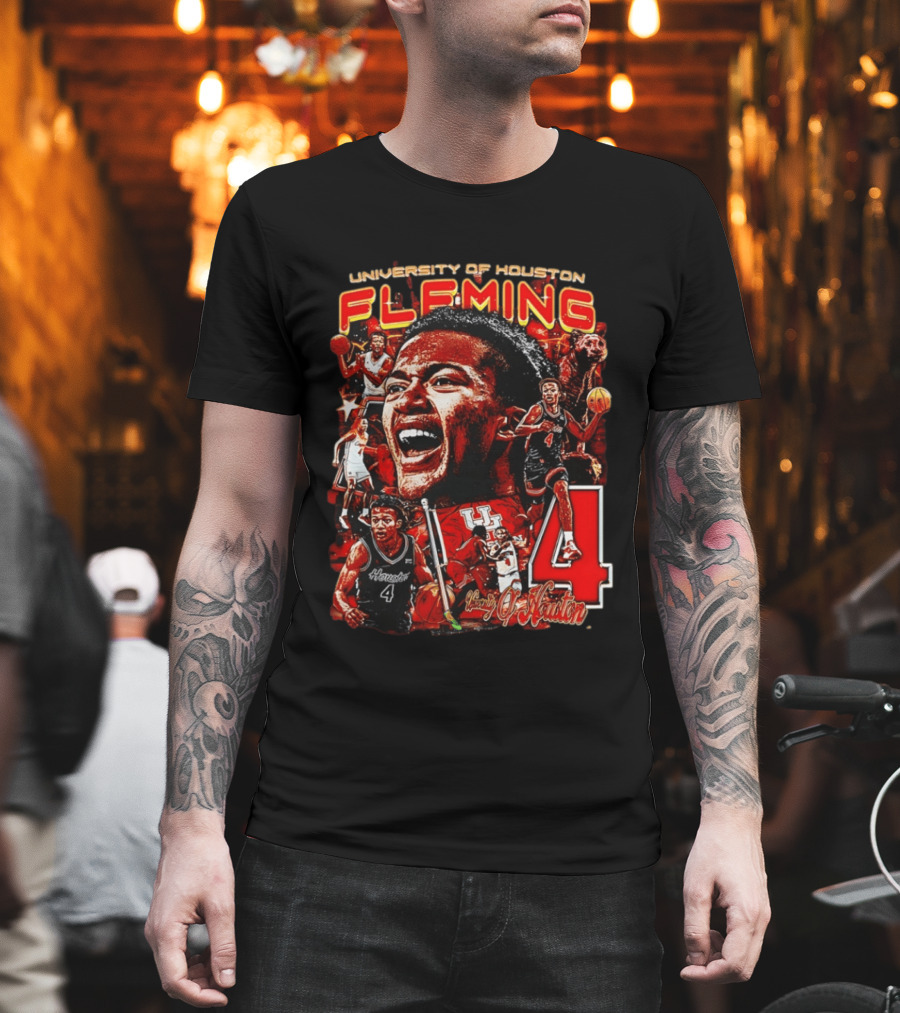 University Of Houston Fleming Number 4 Basketball Player T-Shirt