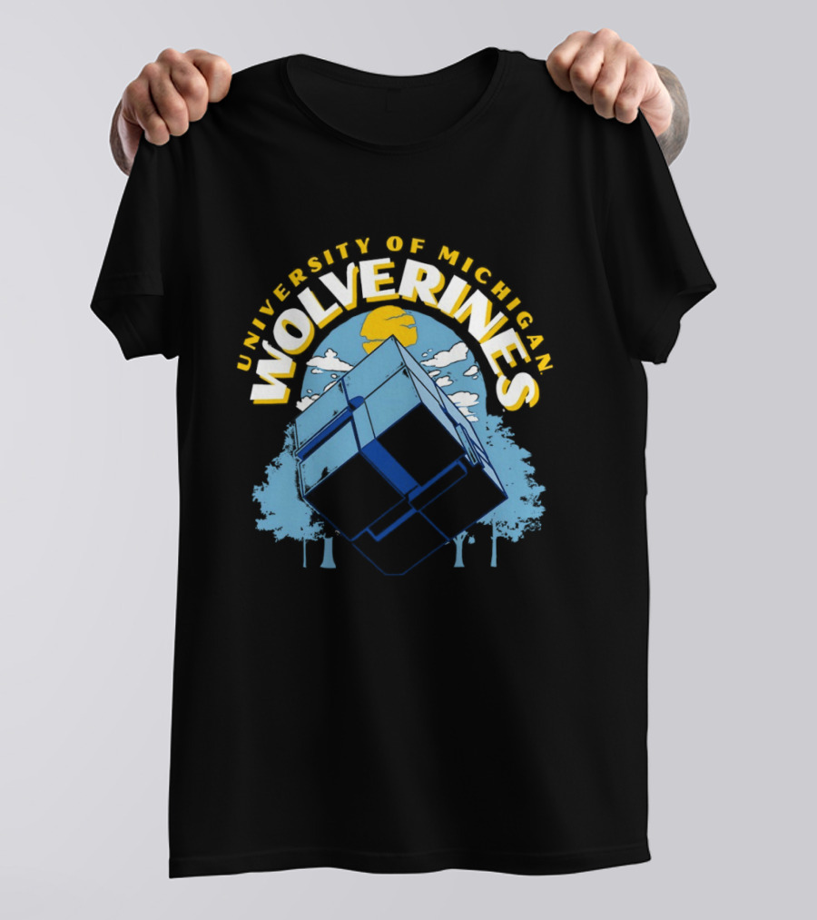 University Of Michigan Wolverines Rubik's Cube Puzzle Logic Theory T-Shirt