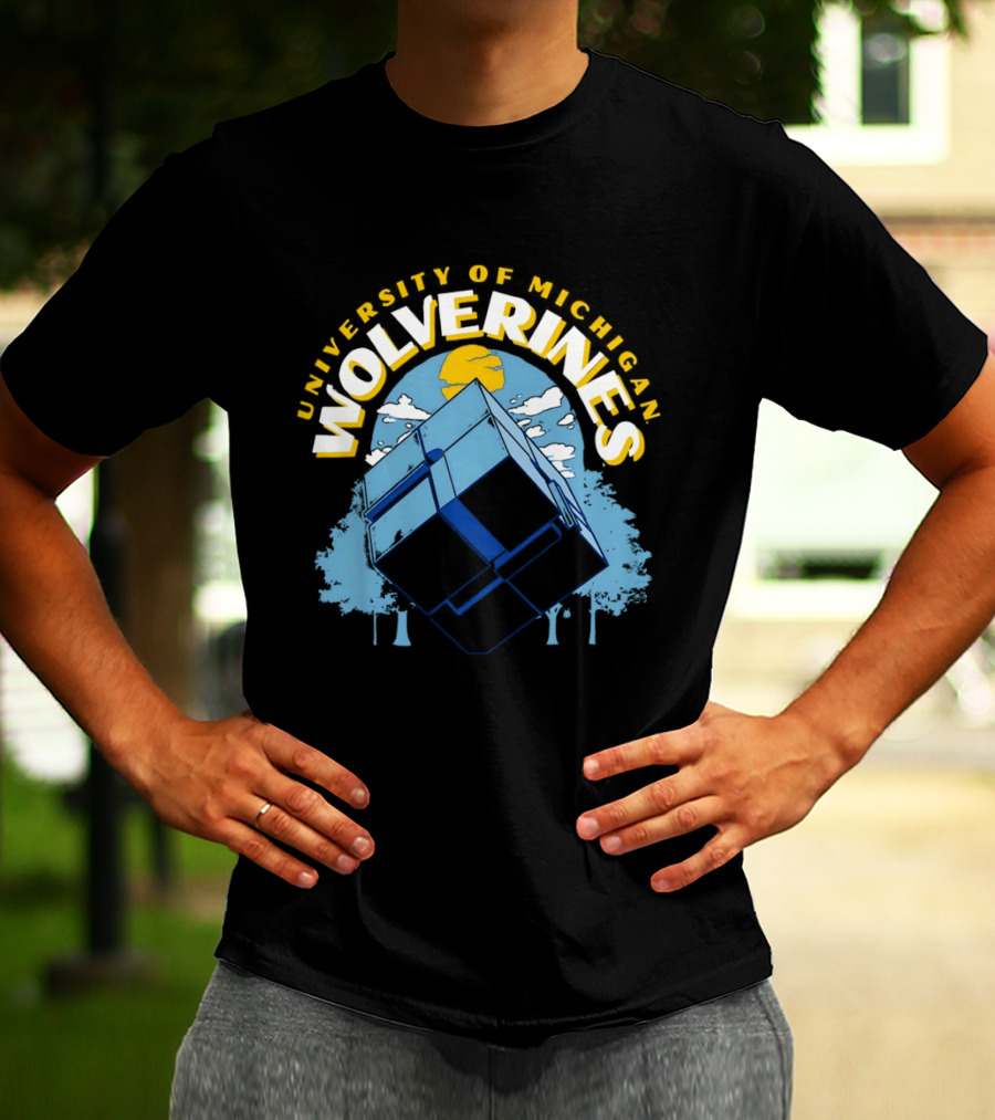 University Of Michigan Wolverines Rubik's Cube Puzzle Logic Theory T-Shirt